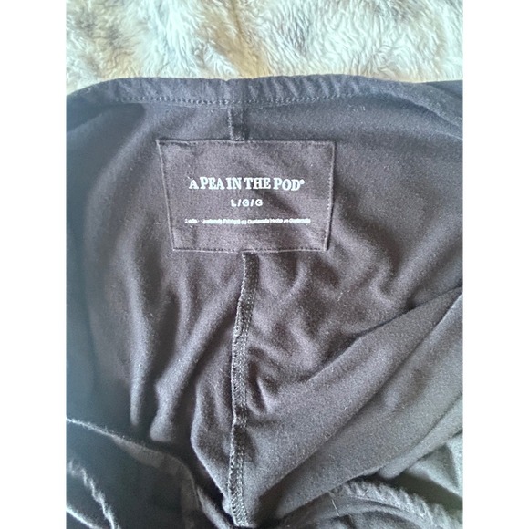 A Pea in the Pod Black Maternity Jumpsuit Spaghetti Strap Tie Waist Jogger LG - Picture 11 of 12